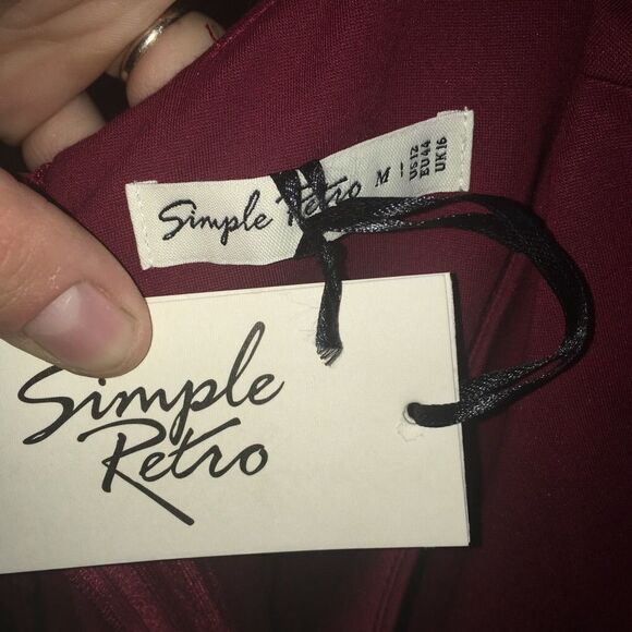 Simply Retro classic red boatneck knit m dress - Picture 3 of 3